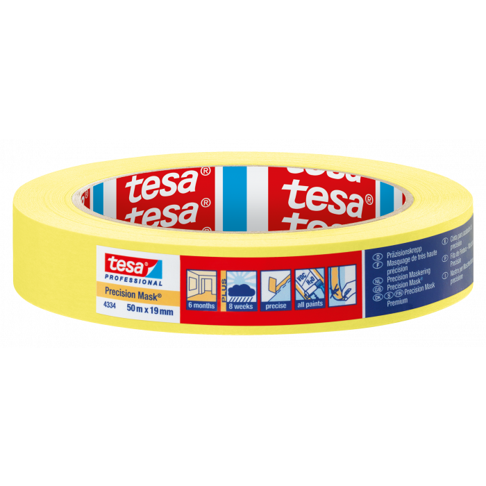 Abdeckband TESA Precision 4334 - gelb, Profi, Innenbrecih