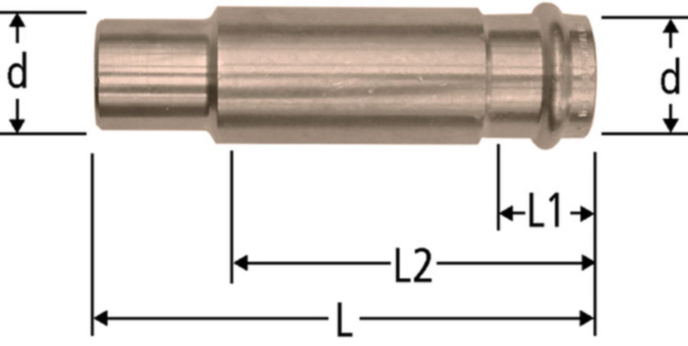 Optipress-Aquaplus-Schiebemuffe - mit Einsteckende
