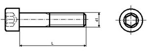 Zyl Schr I-6kt m Schaft St 8.8 M5x90 - ISO 4762 DIN 912    Pak à 100 Stk