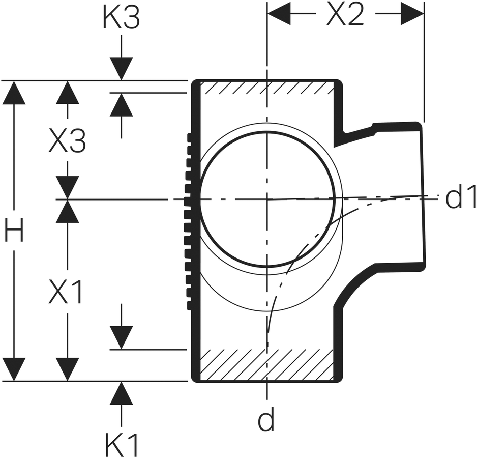 Geberit Silent Bogeneckabzweig 88.5°/90° - 110/110
