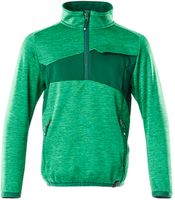 Fleecepullover für Kinder Gr. 140 - grasgrün/grün, kurzer Zipper