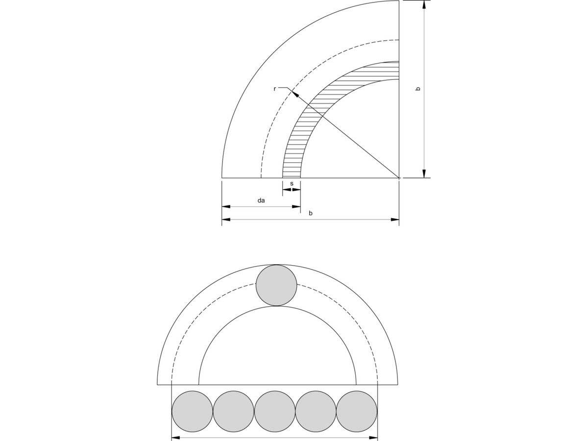 Siederohrbogen nahtlos 5d 90° - EN 10253-1 S235