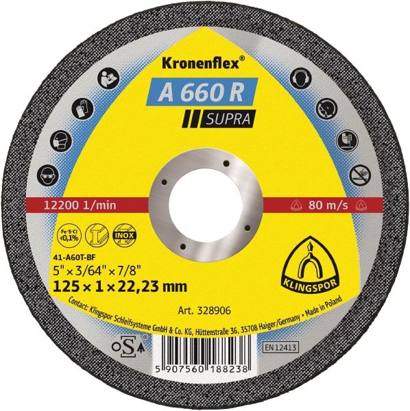 Trennscheiben Inox 100x1x10 mm - Pak. à 25 Stk. A660R SUPRA/gerade