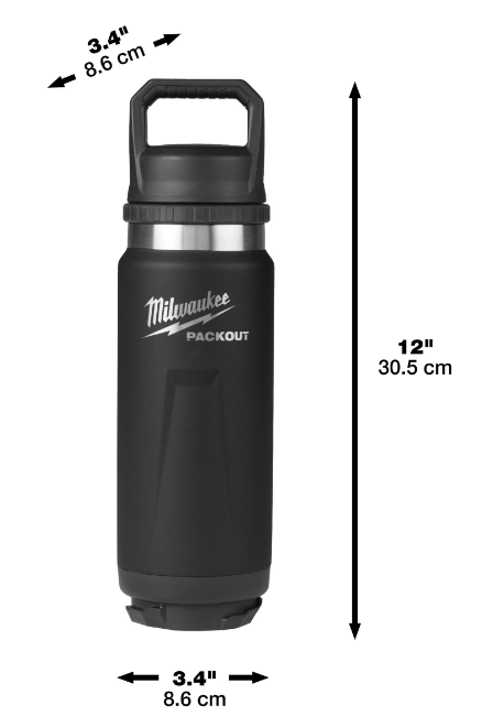 Thermosflaschen MILWAUKEE PACKOUT - 530 ml mit Schraubdeckel, schwarz