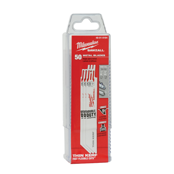 Säbelsägeblatt Milwaukee THIN KERF Bi/Ko - 150x0.9mm, 18Z, 1.5-4mm Stahl/INOX,50erP