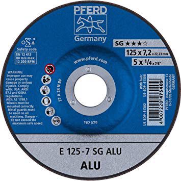 Schruppscheiben 125-7A24 N SG-ALU - Aluminium, gekröpft