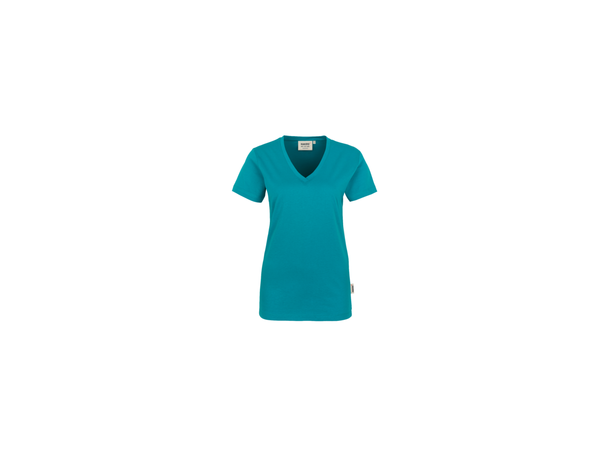 Damen-V-Shirt Classic Gr. XL, smaragd - 100% Baumwolle, 160 g/m²