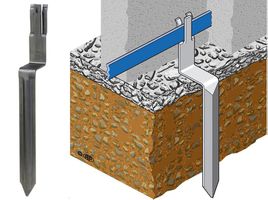Stütze für Erdungsband aus Stahl