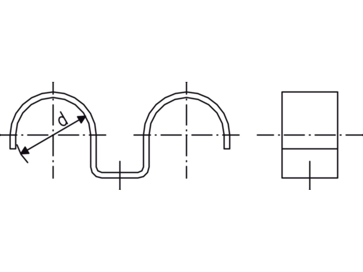 Rohrbride doppelt, Metall 16 mm - 760 853 628