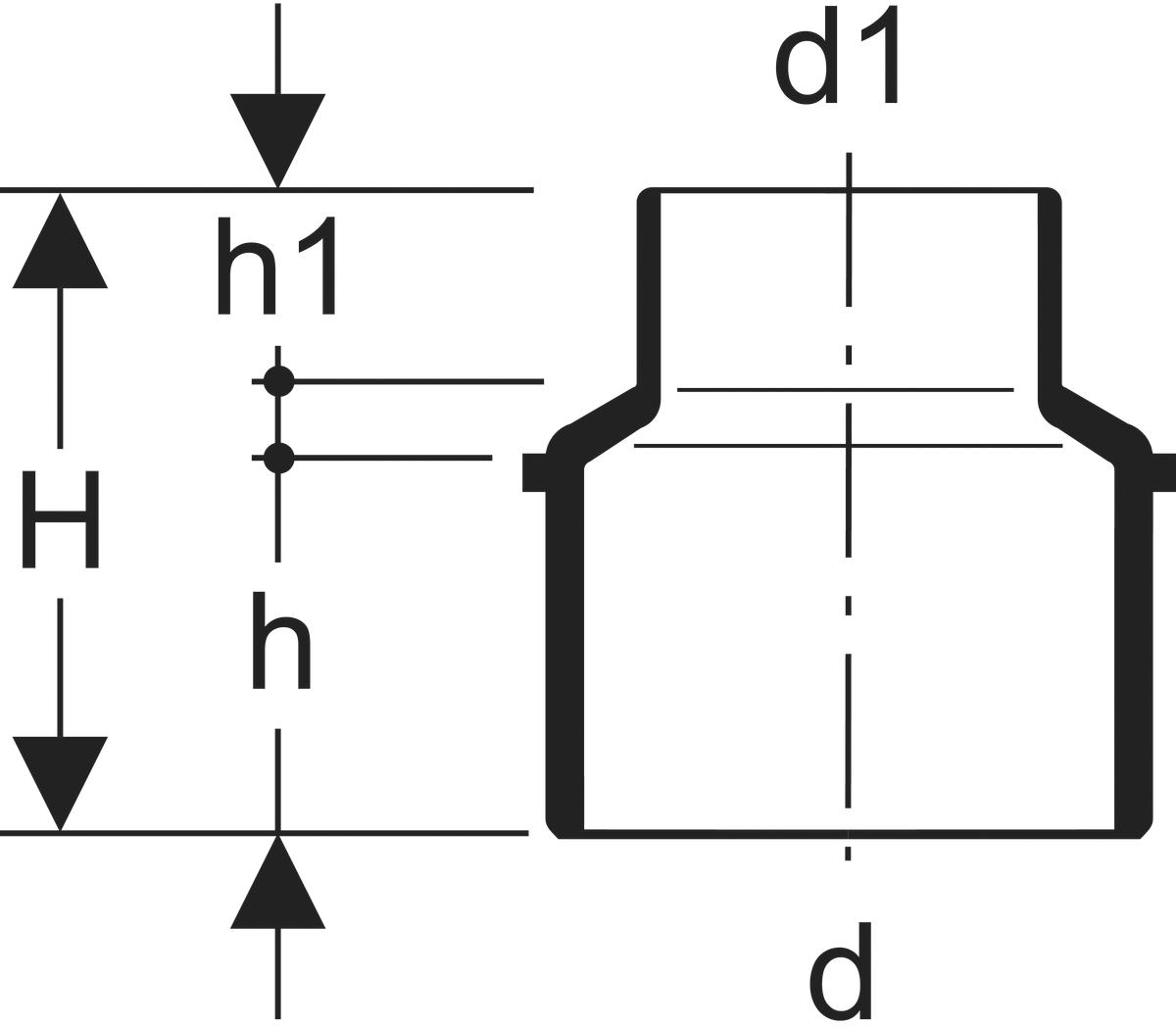 Geberit-Silent Reduktion 125/110 - zentrisch, lang