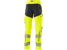 Hose mit Knietaschen, Stretch, Gr. 76C56 - hi-vis gelb/schwarzblau, 92% PES/8%EL