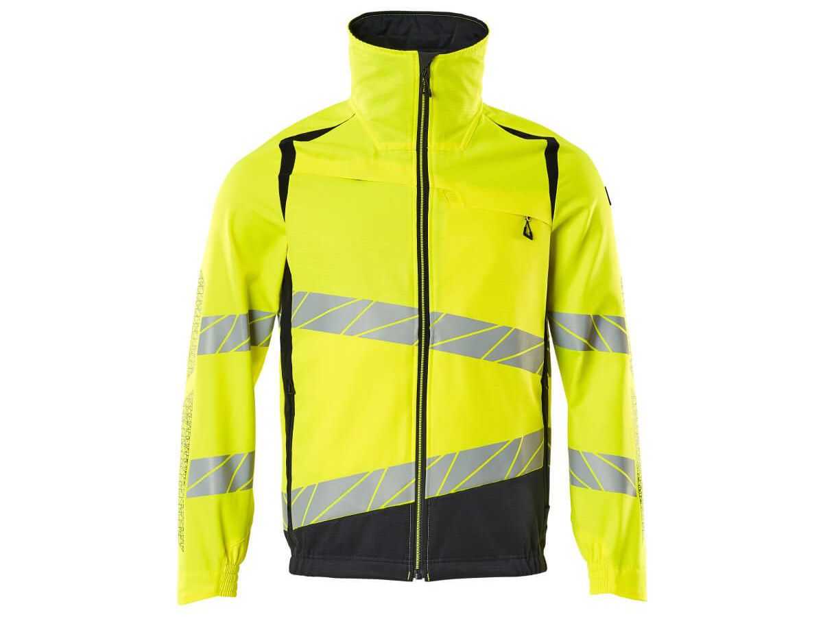 Jacke mit Stretch Zones, Gr. M - hi-vis gelb/schwarzblau