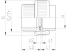 Klebeverschraubung PN16 d20 DN15 - PVC-U/EPDM