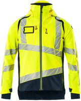 Hard Shell Jacke leichtes Futter Gr. 2XL - hi-vis gelb/schwarzblau, 100% PES