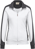 Damen-Sw.jacke Co. Perf. 2XL weiss/anth. - 50% Baumwolle, 50% Polyester, 300 g/m²