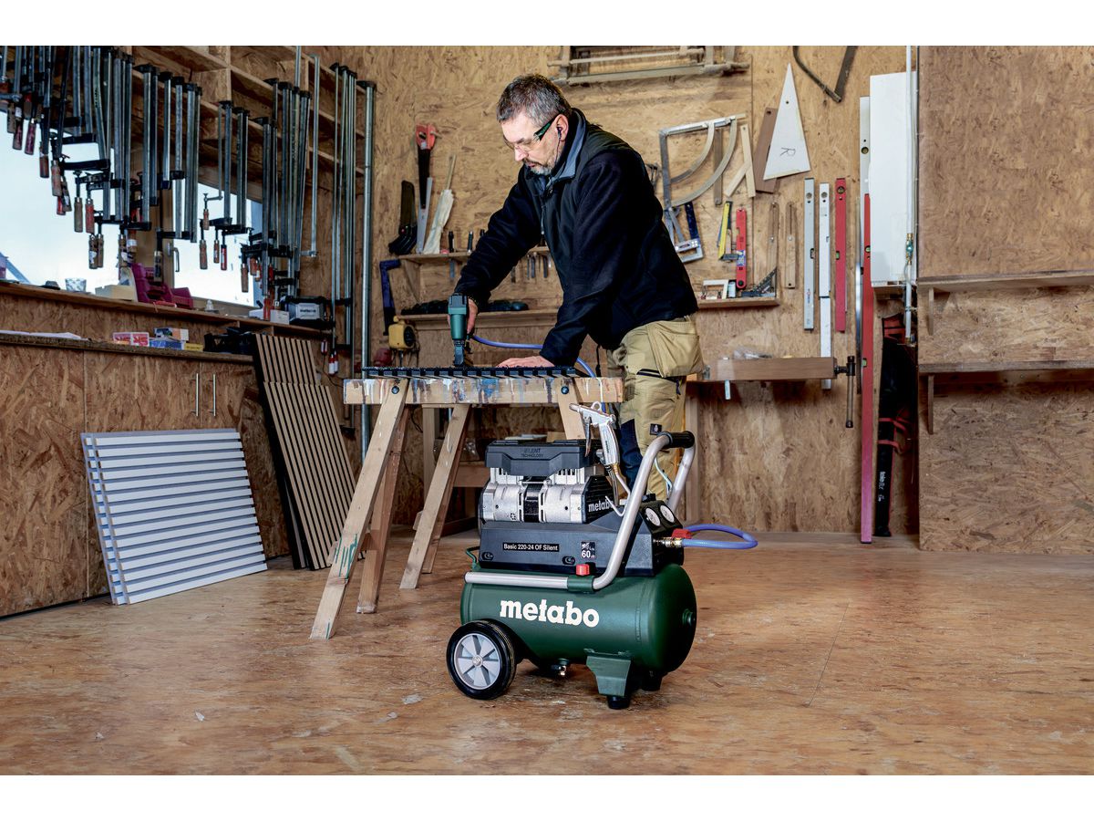 Kompressor Basic 220-24 OF Silent - im Karton, Extrem Leise,Metabo