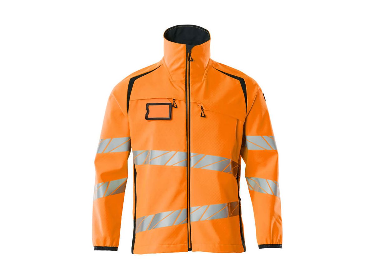 Soft Shell Jacke, Gr. 3XL - hi-vis orange/schwarzblau, 100% PES