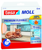 Silikondichtung TESA Premium Flexible - 9mmx6m, Omega Profil transparent