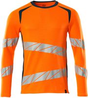T-Shirt Langarm modern fit, Gr. 2XLONE - hi-vis orange/dunkelpetroleum