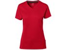 Cotton Tec Damen V-Shirt, Gr. L - rot