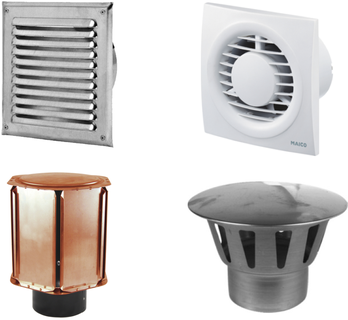 grilles de ventilation, capes de ventilation