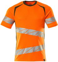 T-Shirt Premium zweifarbig, Gr. 2XLO - hi-vis orange/moosgrün