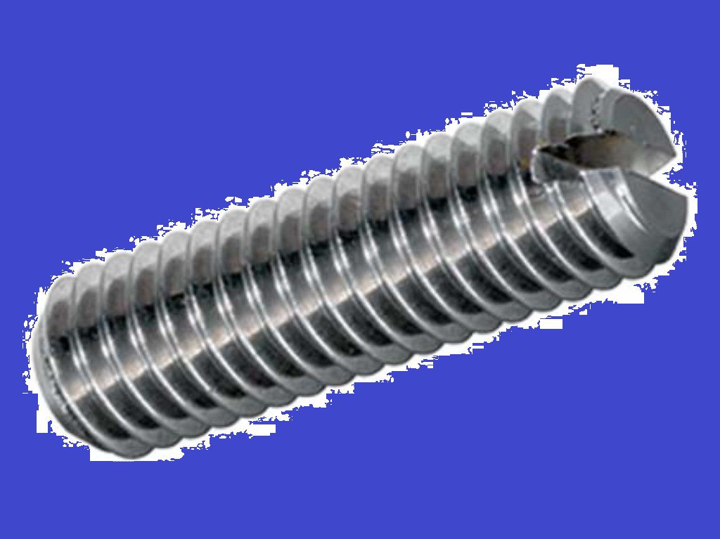 Gew-Stift Schlitz+Kegelk INOX A1 M10x30 - ISO 4766 DIN 551    Pak à 100 Stk