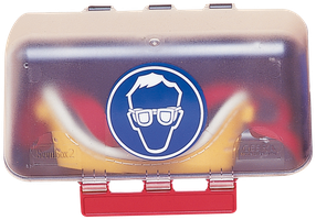 Aufbewahrungsbox für Schutzbrillen aus - blauem Kunststoff   SECUBOX MINI