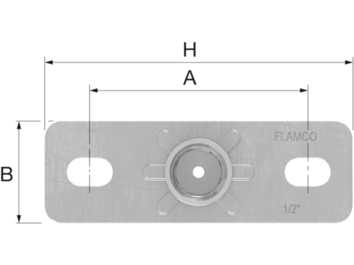 Grundplatten FLAMCO SRG 2 vz. 1/2" F - 120 x 40 x 4 mm