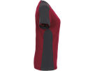 Damen-V-Shirt Co. Perf. L weinrot/anth. - 50% Baumwolle, 50% Polyester, 160 g/m²