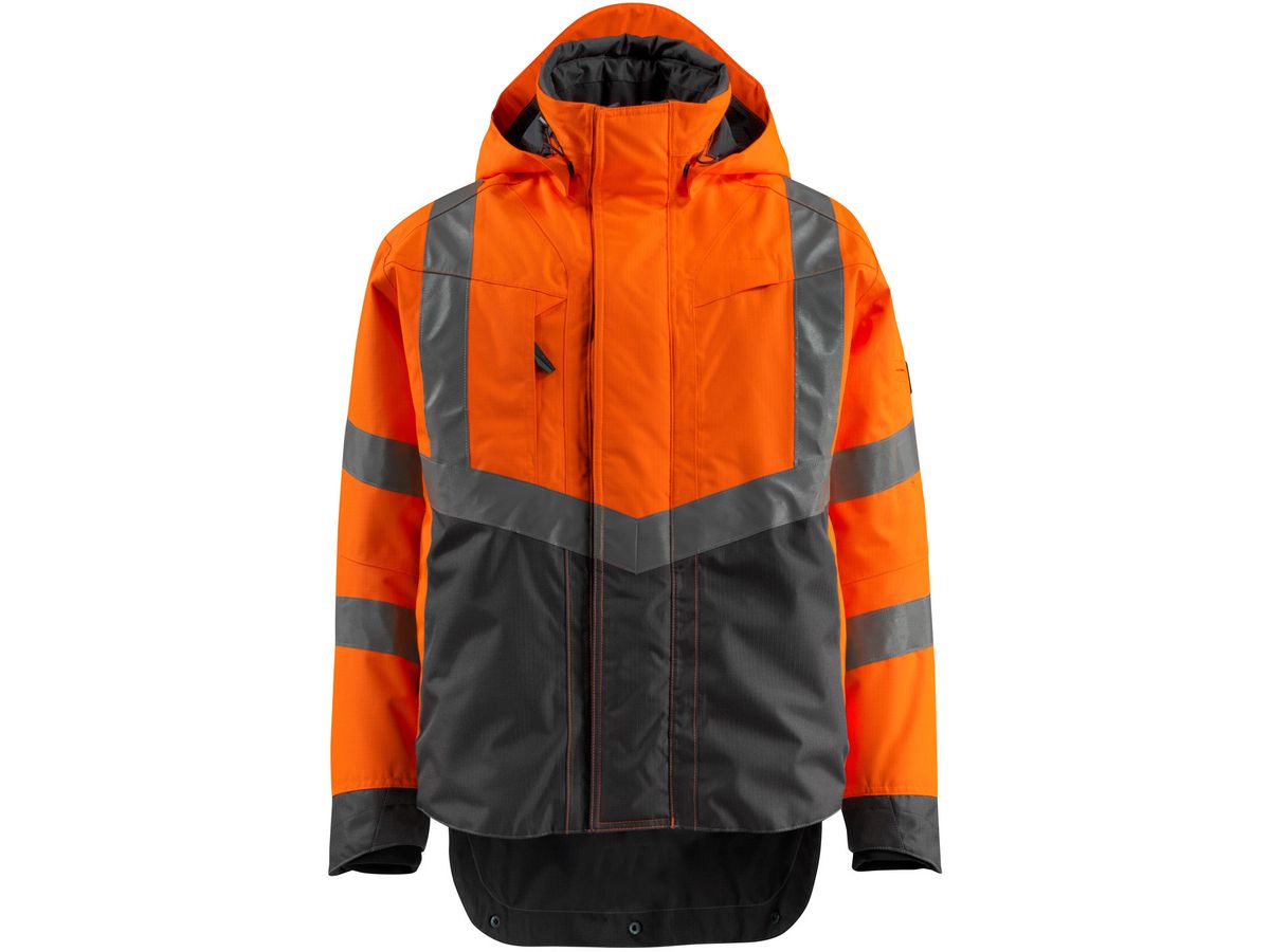 Regenjacke Harlow Gr. XL, 210 g/m² - hi-vis-orange/dunkelanth. 100% Polyester