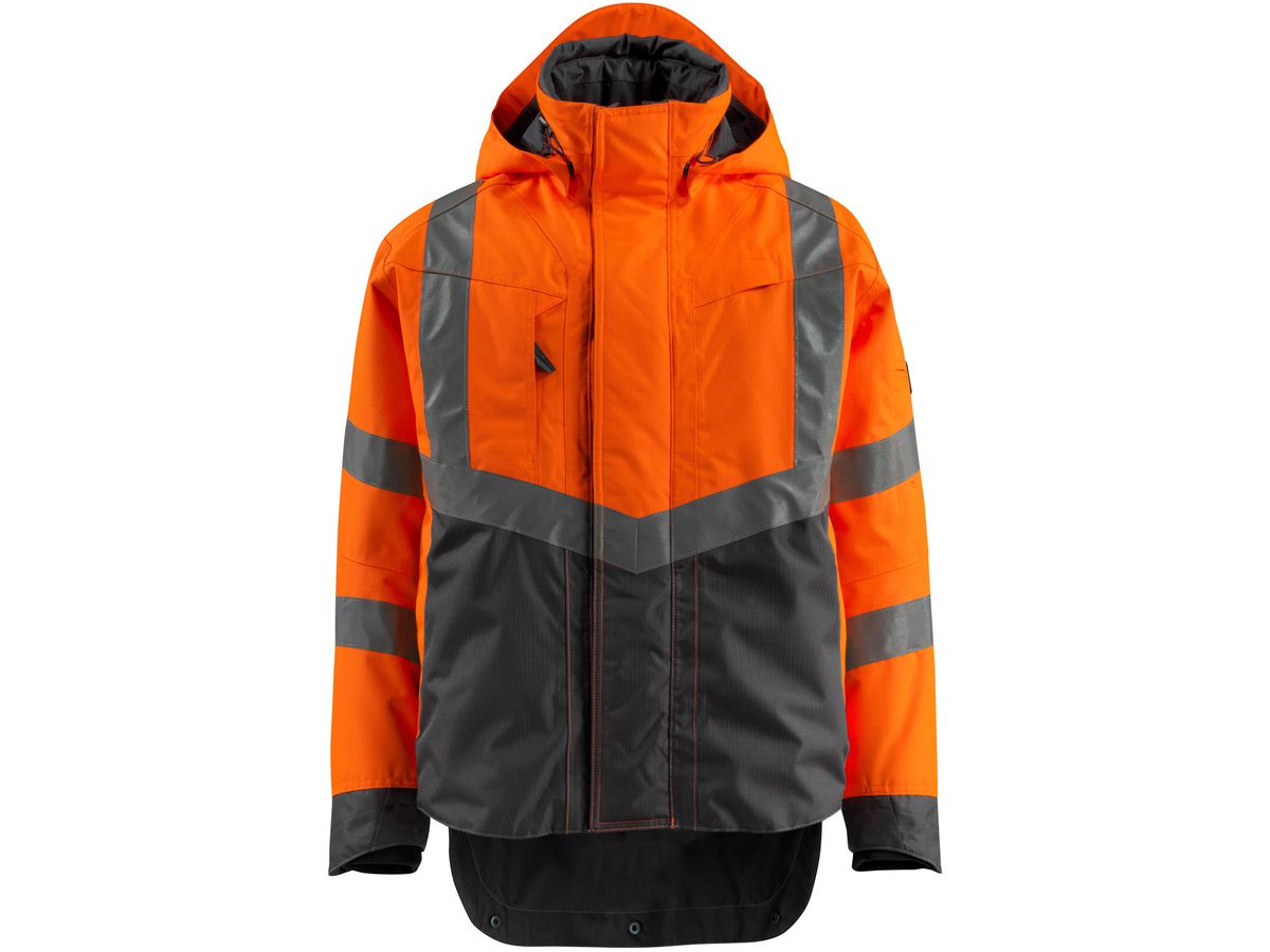 Regenjacke Harlow Gr. S, 210 g/m² - hi-vis-orange/dunkelanth. 100% Polyester