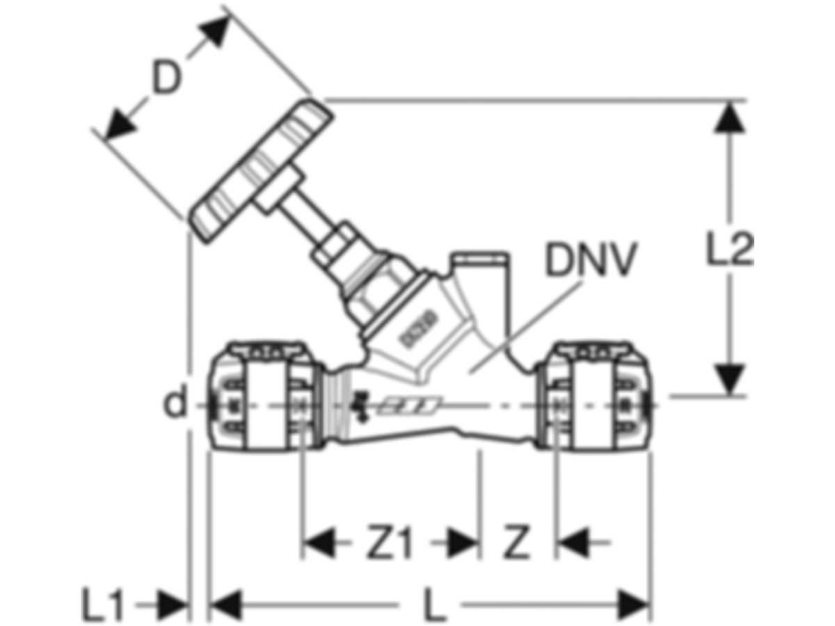 Schrägsitz-Absperrventile - GEBERIT FlowFit d Ø 25 mm