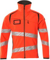 Soft Shell Jacke, Gr. 2XL - hi-vis rot/dunkelanthrazit, 100% PES