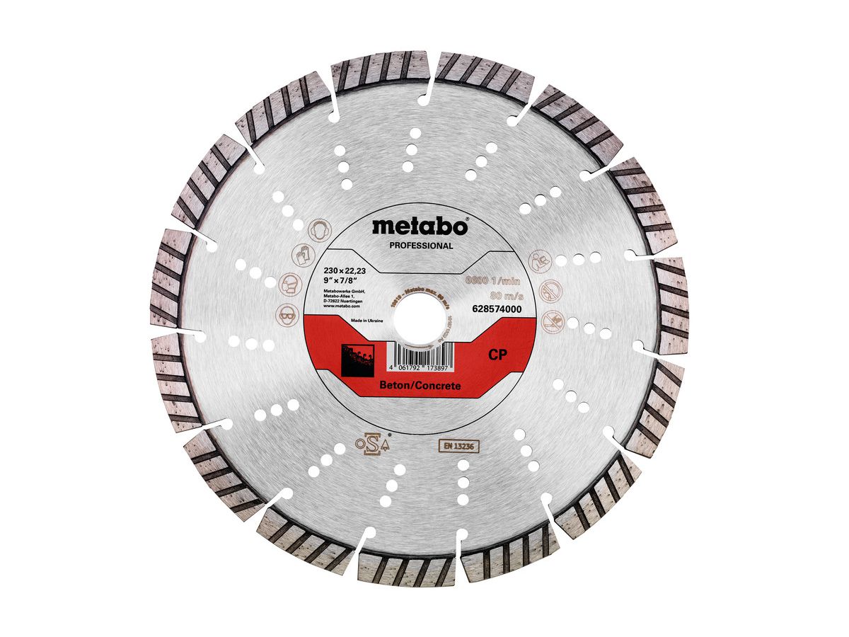 Diamanttrennscheibe Metabo 230x22.23 mm - "CP" Beton (armiert) professional