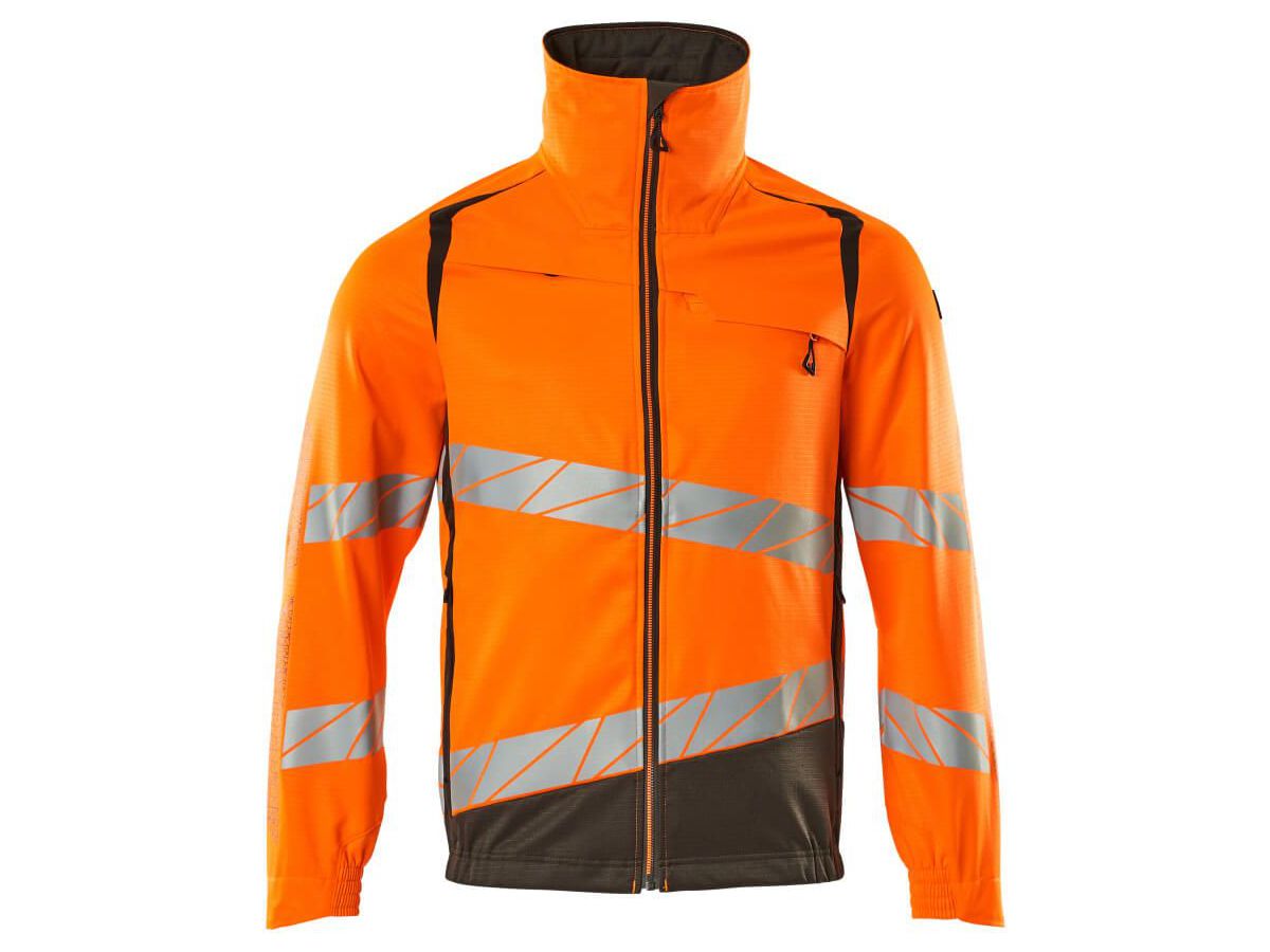 Jacke mit Stretch Zones, Gr. M - hi-vis orange/dunkelanthrazit