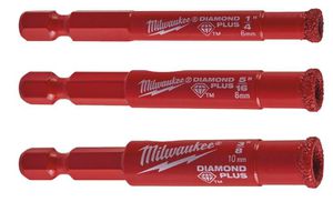 Diamantbohrer DIAMOND MAX 1/4" Hex - Milwaukee, SET 5-tlg, 2x6/2x8/1x10 mm