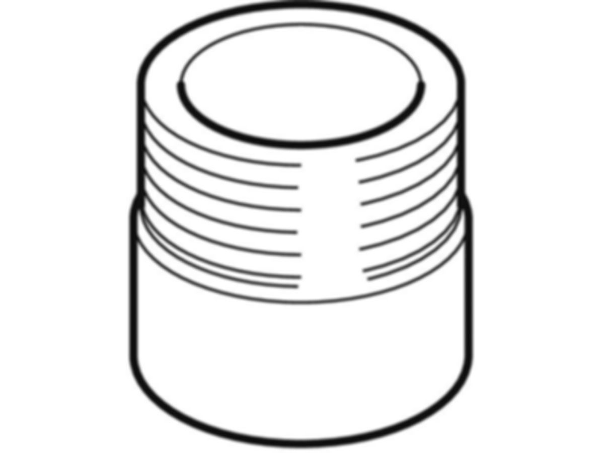 Geberit Anschweissende 50 -11/2" PE-HD - mit AG  mit Stützring CrNi