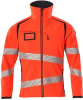 Soft Shell Jacke, Gr. 2XL - hi-vis rot/schwarzblau, 100% PES