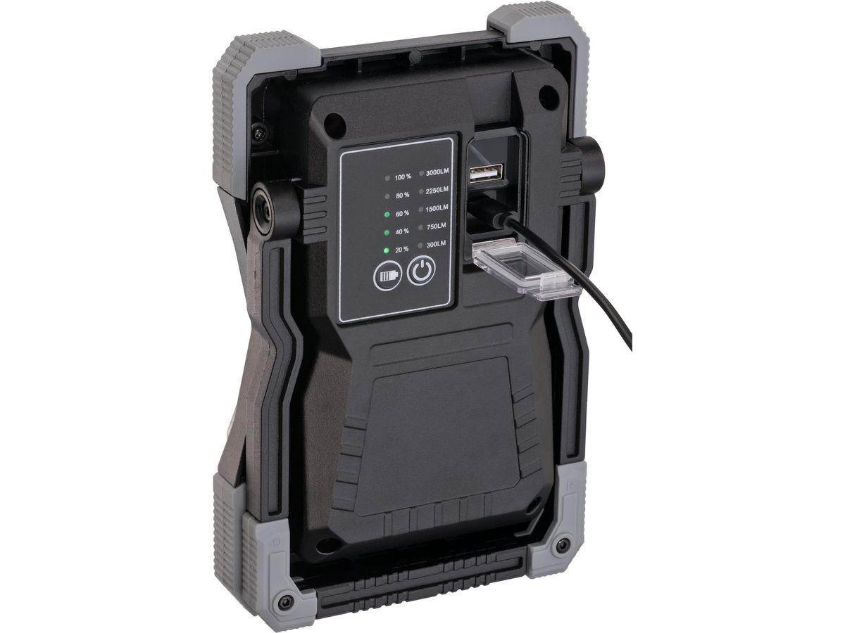 Arbeitsleuchte LED RUFUS 3000lm - 30W mit Akku, IP65