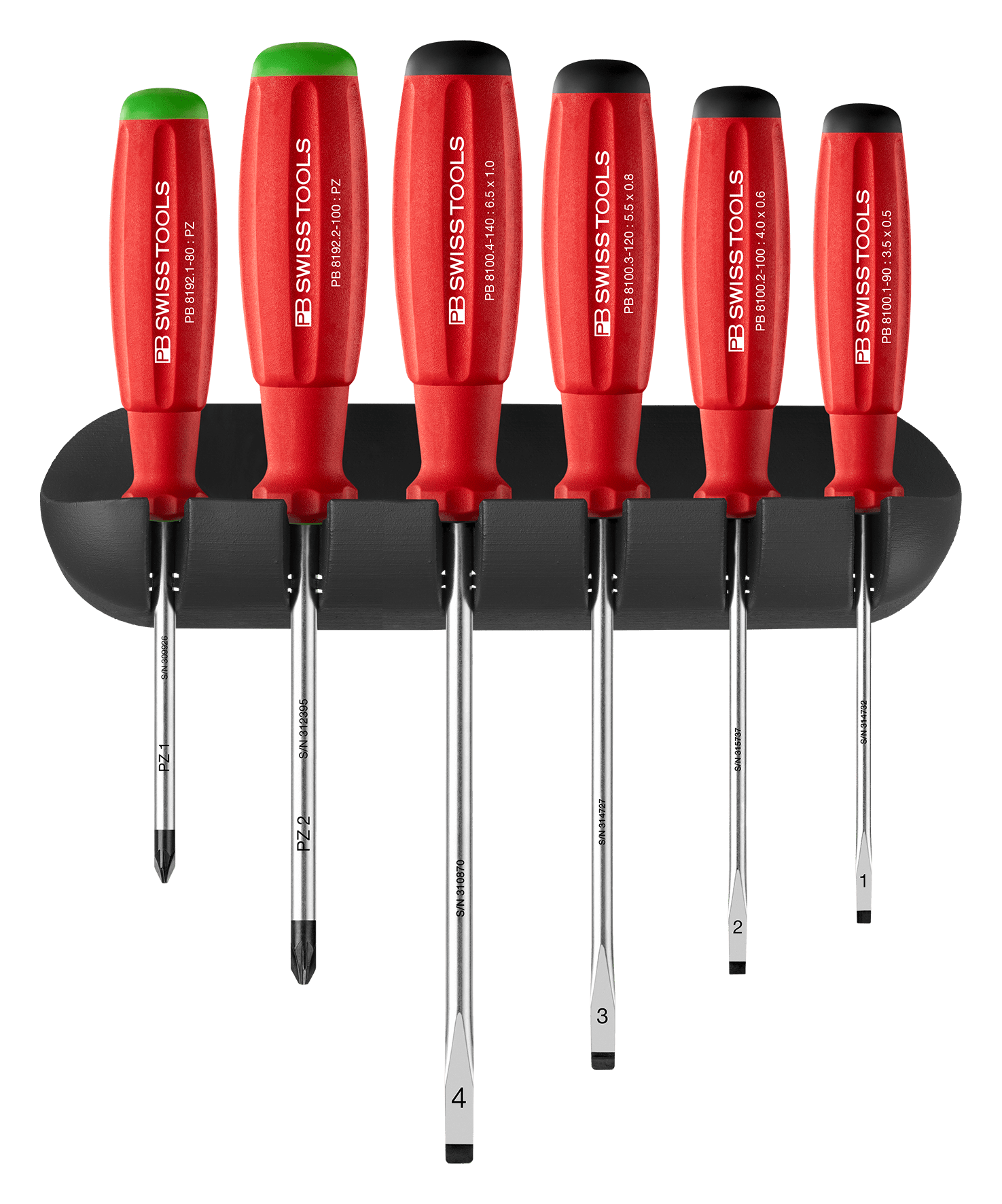 Schraubenzieherset PB 8245 CBB - SwissGrip 4 Schrauben und 2 Kreuzschr.