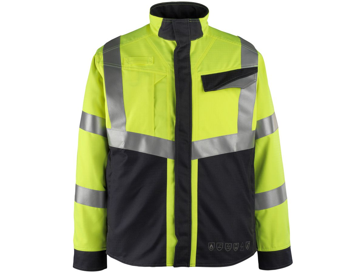 Biel Arbeitsjacke gelb/schwarzblau G. XL - 60% Modacryl/39% Baumw./1% Kohlefasern