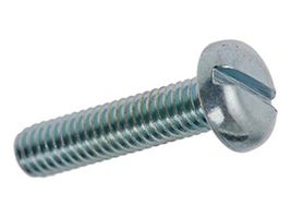 Flachkopfschrauben Pan-Head mit Schlitz - Stahl 8.8 verz. blau chromatiert DIN 85A