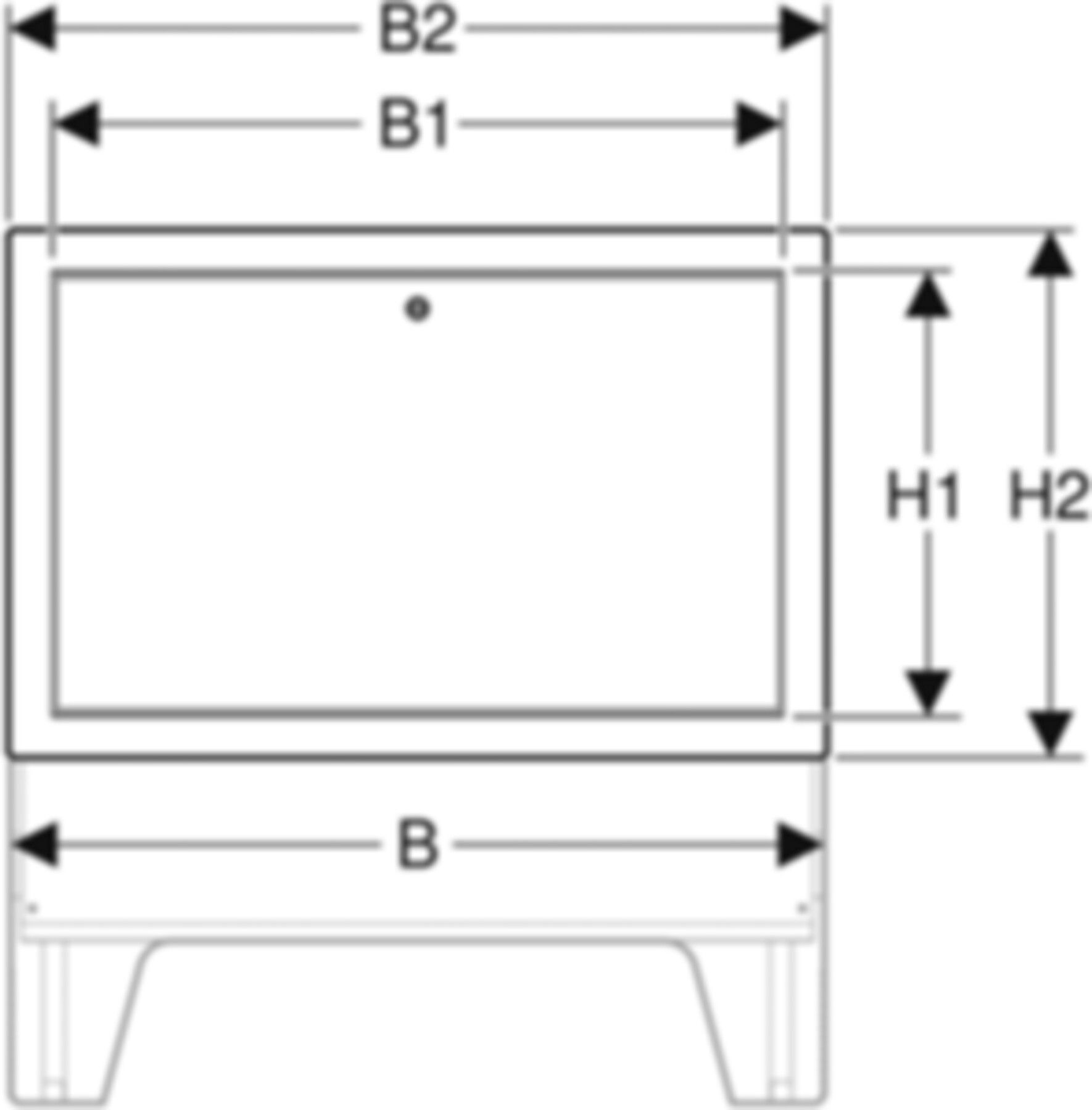 Türe zu Geberit Pushfit Verteilerschrank - Ral 9016, Höhe 498  B=600 / B1=618