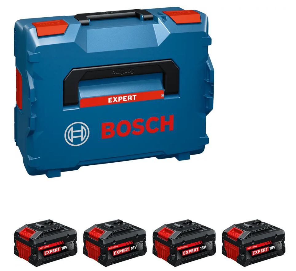 Akkuset 4x 5.5ah in L-boxx o.Ladegerät - Bosch, 4x EXBA18V-55