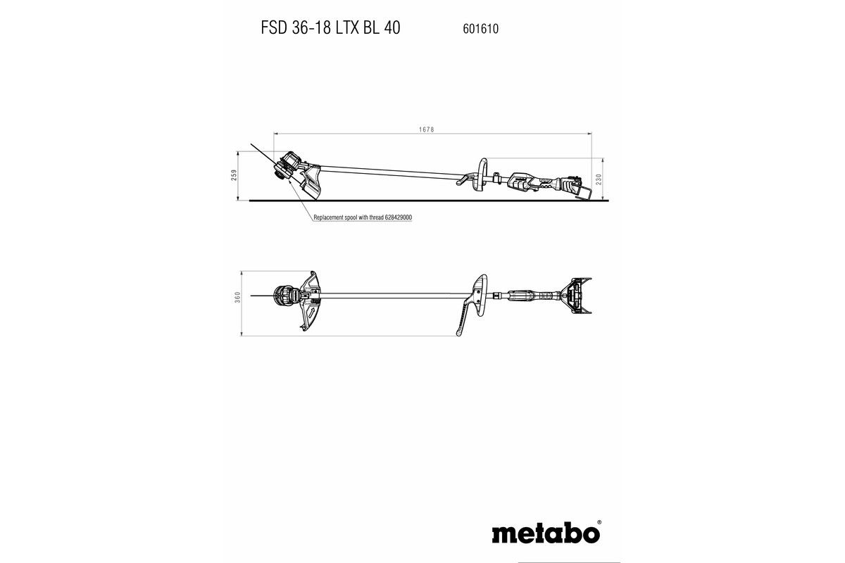 Akku-Freischneider 18V FSD36-18 LTX BL40 - Metabo, im Karton