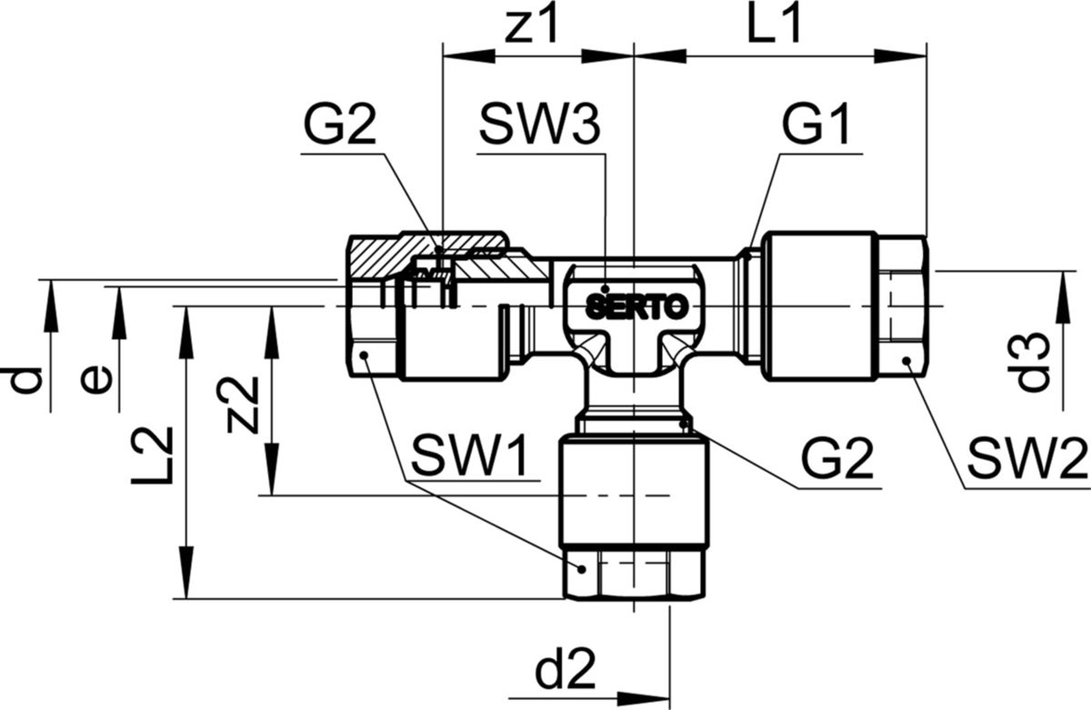 T-Verschraubung Serto Nr. 3021