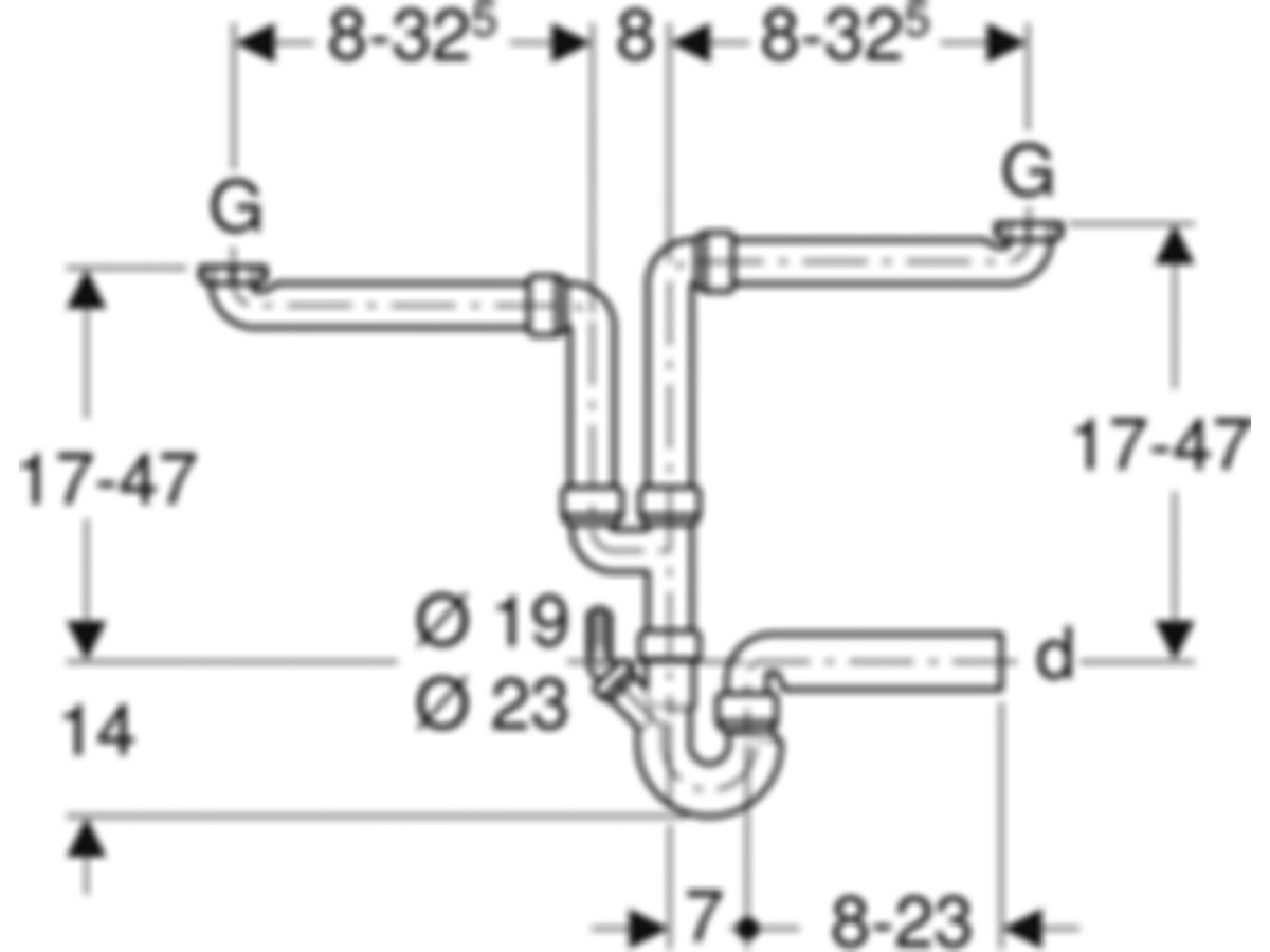 Geberit Sifongarnitur 2-tlg 56 x 1½"