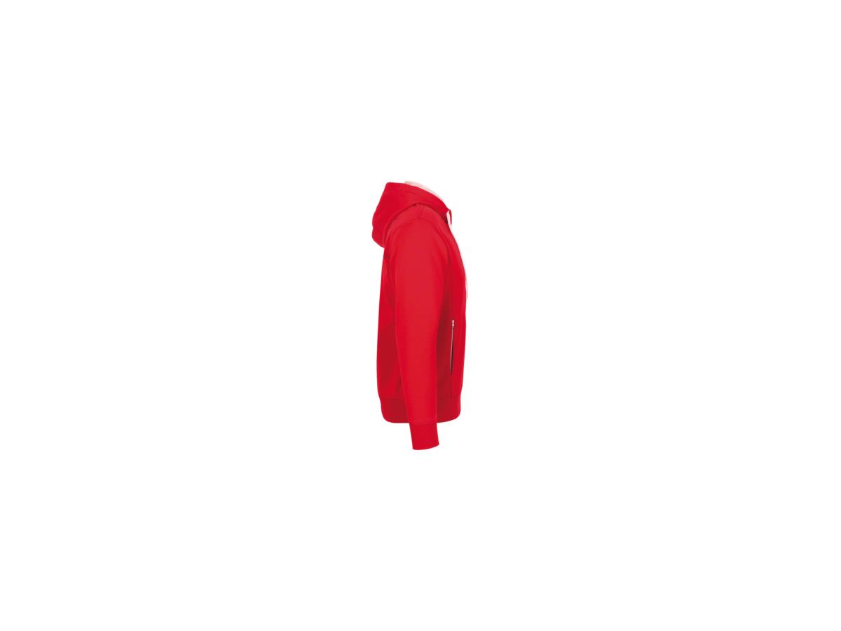 Kapuzenjacke Bonded Gr. L, rot/silber - 55% Polyester, 45% Baumwolle