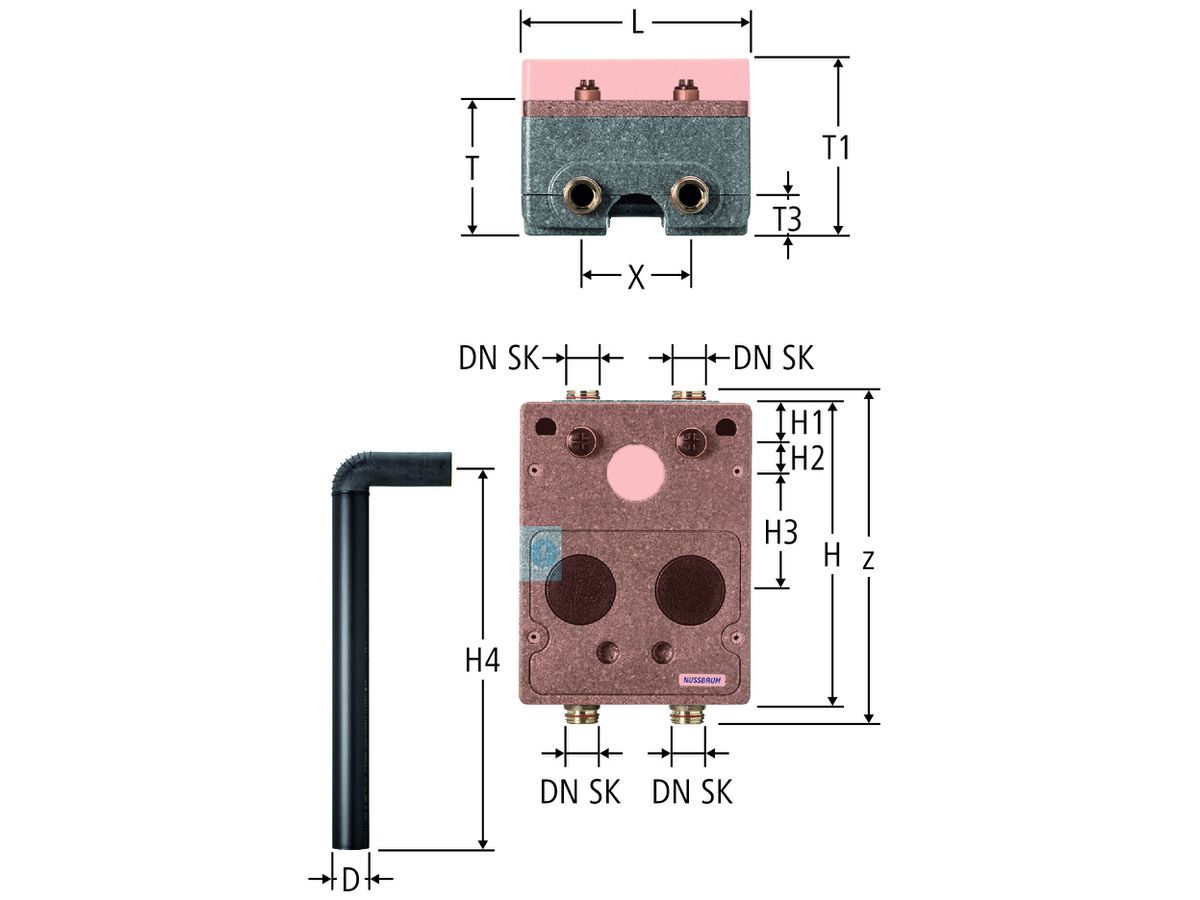 Unterputz-Waschtischbox 316 mm - mit Übergängen zu Schnellkupplungen